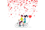 Man and Woman Riding on Bike with