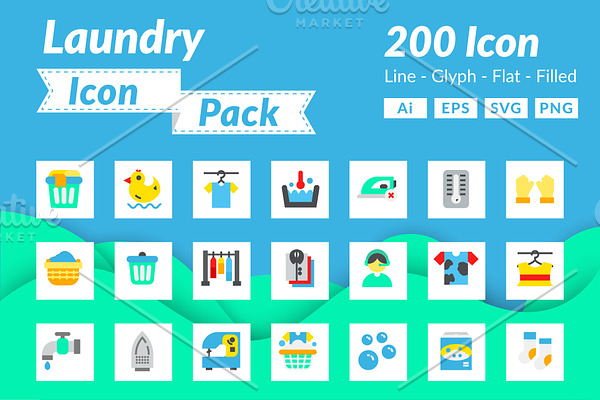 200 Laundry Icon Pack