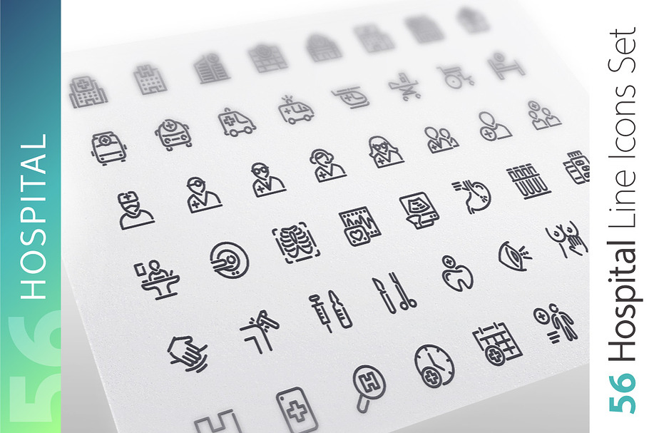 Hospital Line Icons Set in Simple Line Icons - product preview 8