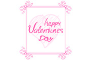 Happy Valentines Day Pink on Vector
