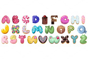 Sweet cookie font. Vector letters