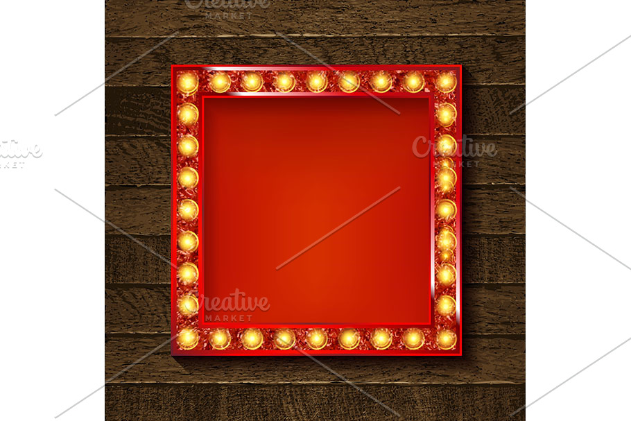 3 Square glowing frames