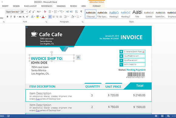 Business Invoice Template in Stationery Templates - product preview 1