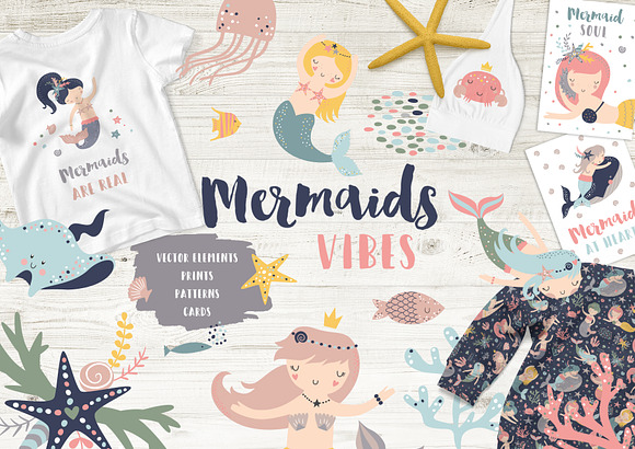 Mermaids vibes in Illustrations - product preview 7