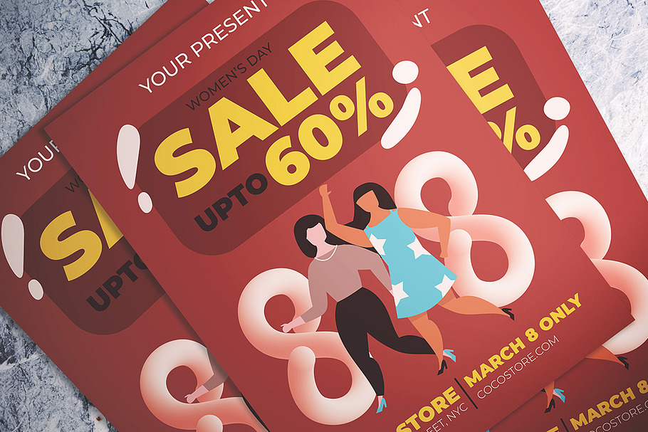 Women's Day Sale Flyer in Flyer Templates - product preview 8