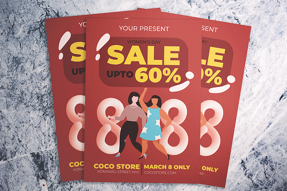 Women's Day Sale Flyer in Flyer Templates - product preview 1