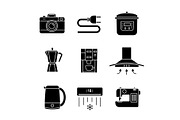 Household appliance glyph icons