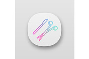 Surgical scalpel and clamp app icon