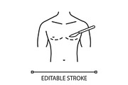 Male breast surgery linear icon