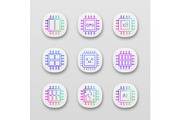 Processors app icons set