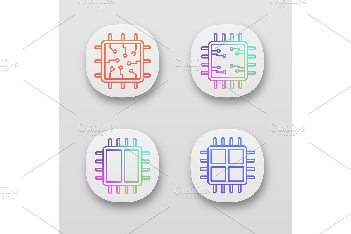 Processors app icons set in Icons - product preview 8