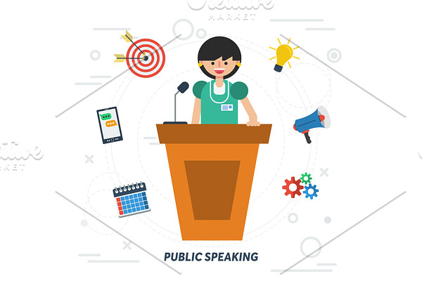 Public speaking business woman