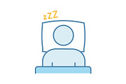 Sleeping time color icon