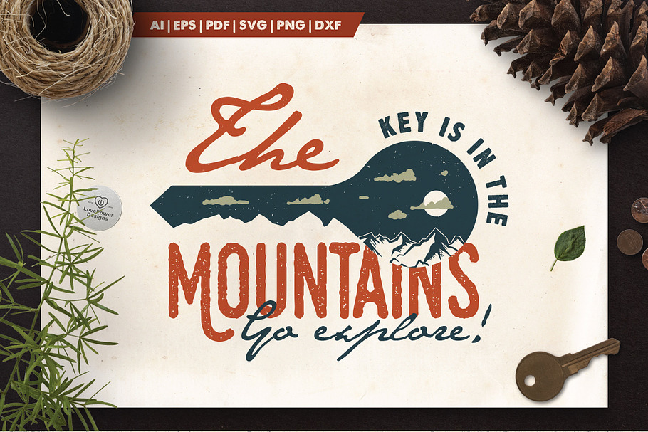 Mountain Key Logo Badge in Logo Templates - product preview 8