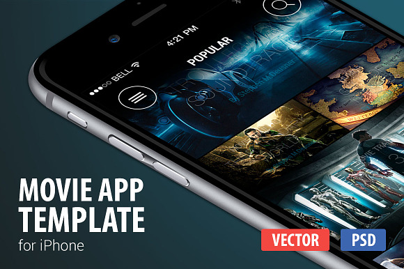 Movie App template in UI Kits and Libraries - product preview 4