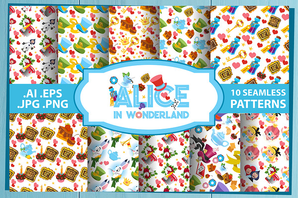 Alice in Wonderland. Patterns set