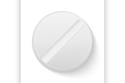 Vector realistic white medical pill