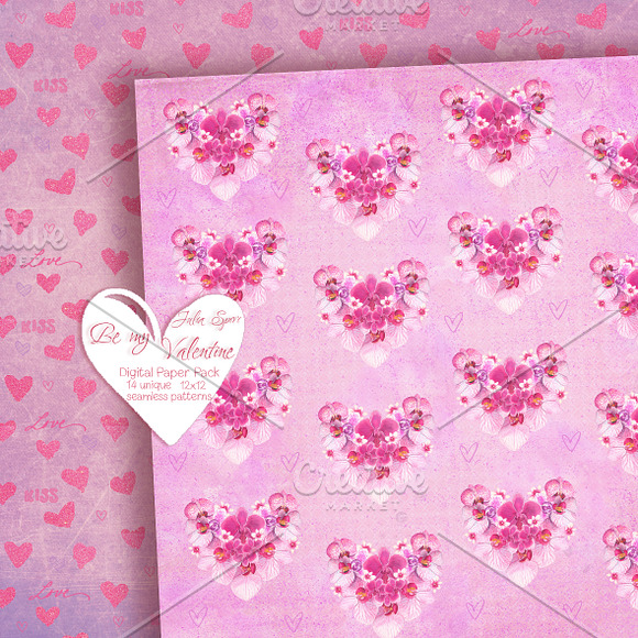Be my Valentine. Digital Paper Pack in Patterns - product preview 7