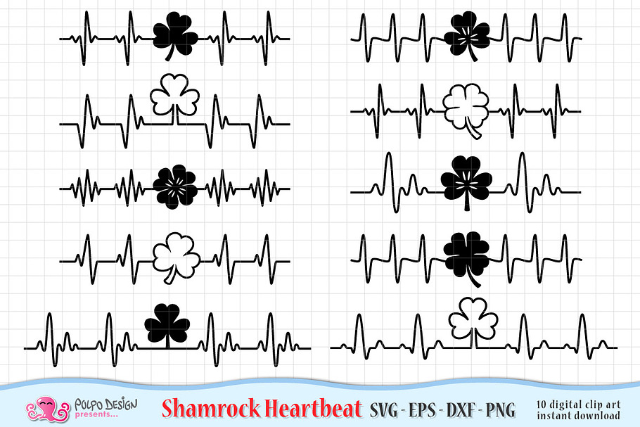 Shamrock Heartbeat SVG