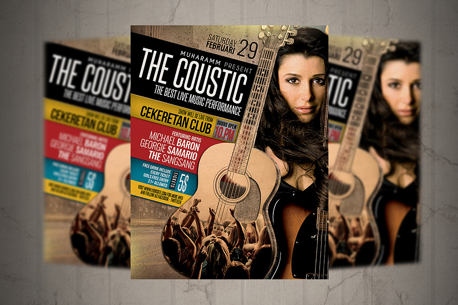 Acoustic Even Flyer / Poster in Flyer Templates - product preview 8