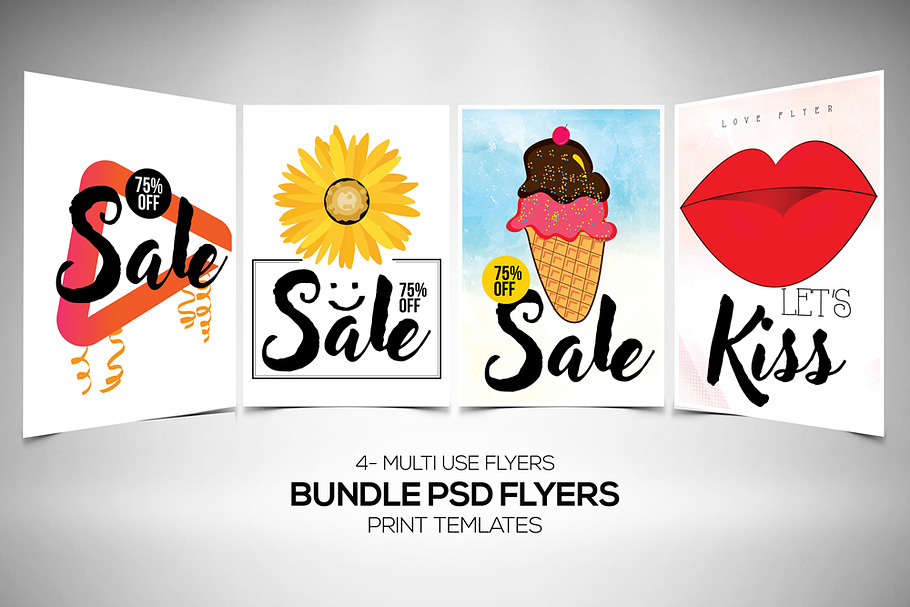 Multi Use Typographic Flyer Bundle in Flyer Templates - product preview 8