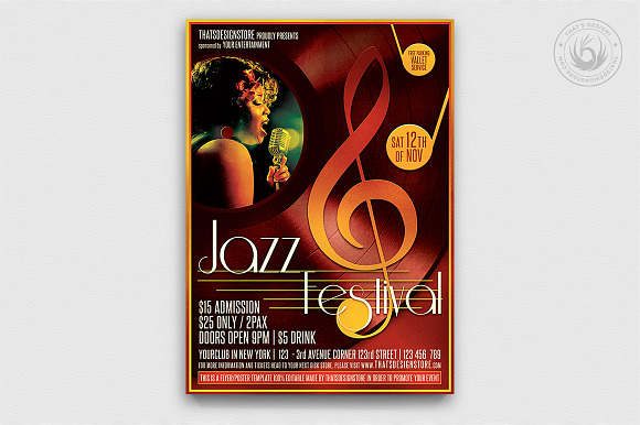 10 Jazz Festival Flyer Bundle in Flyer Templates - product preview 3