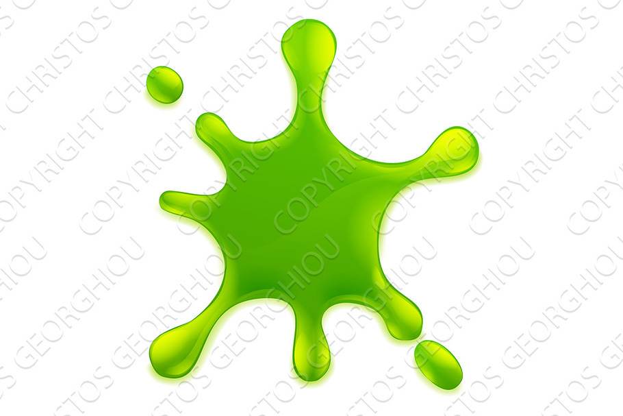Slime Green Goo Messy Blobs Splat in Illustrations - product preview 8