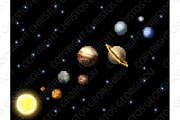 Solar System 8 Bit Arcade Video Game