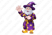 Pointing Wizard Cartoon Character 