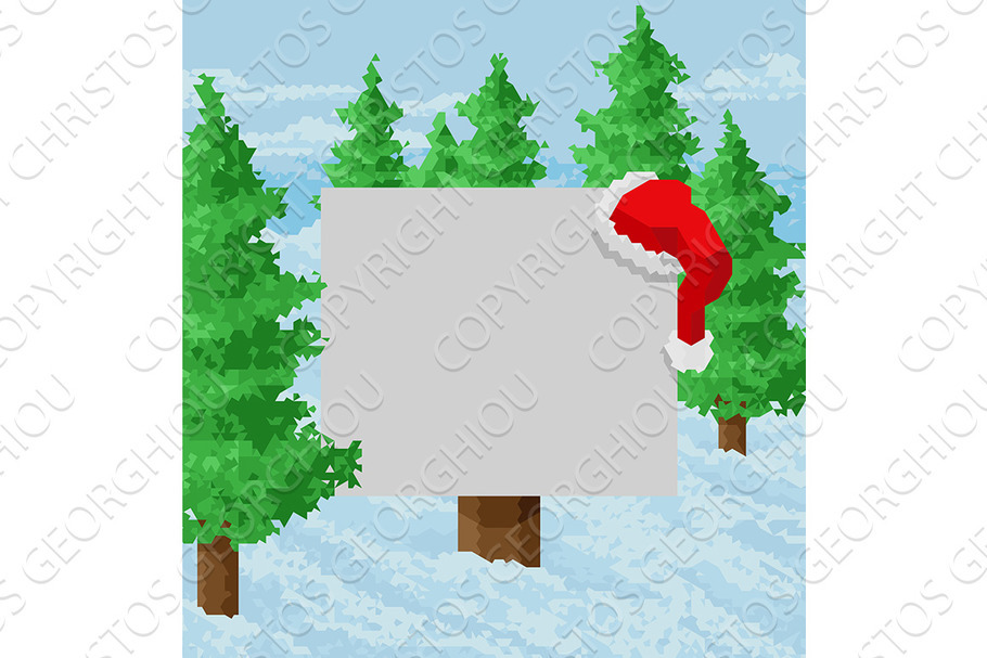 Christmas Snow Santa Hat Abstract