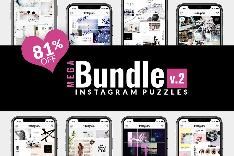 81% OFF| BUNDLE v.2-Instagram Puzzle in Instagram Templates - product preview 8