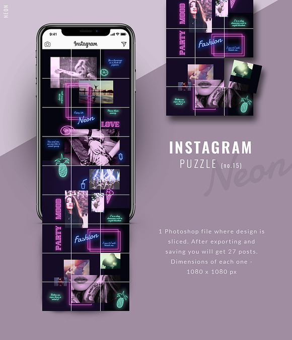81% OFF| BUNDLE v.2-Instagram Puzzle in Instagram Templates - product preview 13