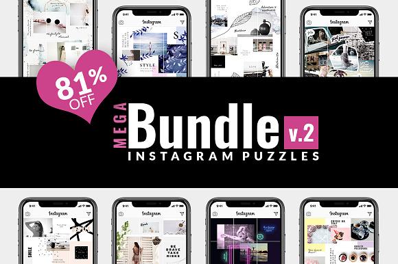 81% OFF| BUNDLE v.2-Instagram Puzzle in Instagram Templates - product preview 17