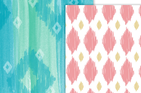 Hand Painted Tonal Ikat Patterns in Patterns - product preview 2