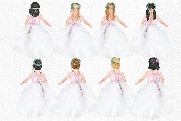 Flower girl clipart Wedding clipart in Illustrations - product preview 2