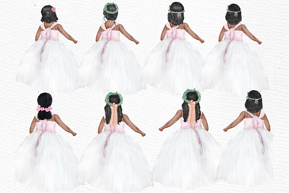 Flower girl clipart Wedding clipart in Illustrations - product preview 4