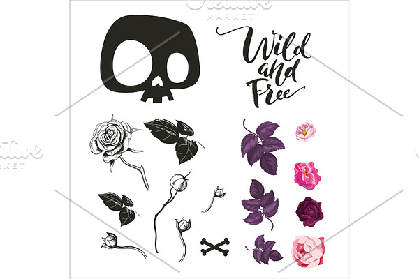 Skull And Flowers Collection