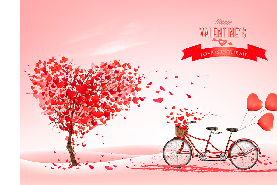 Valentine's Day background vector in Illustrations - product preview 8