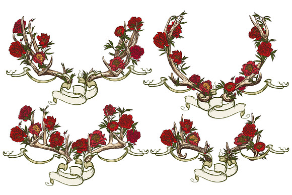 A set of peonies. in Illustrations - product preview 3