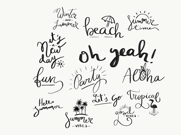 Positive Hand Lettering Clipart in Add-Ons - product preview 2