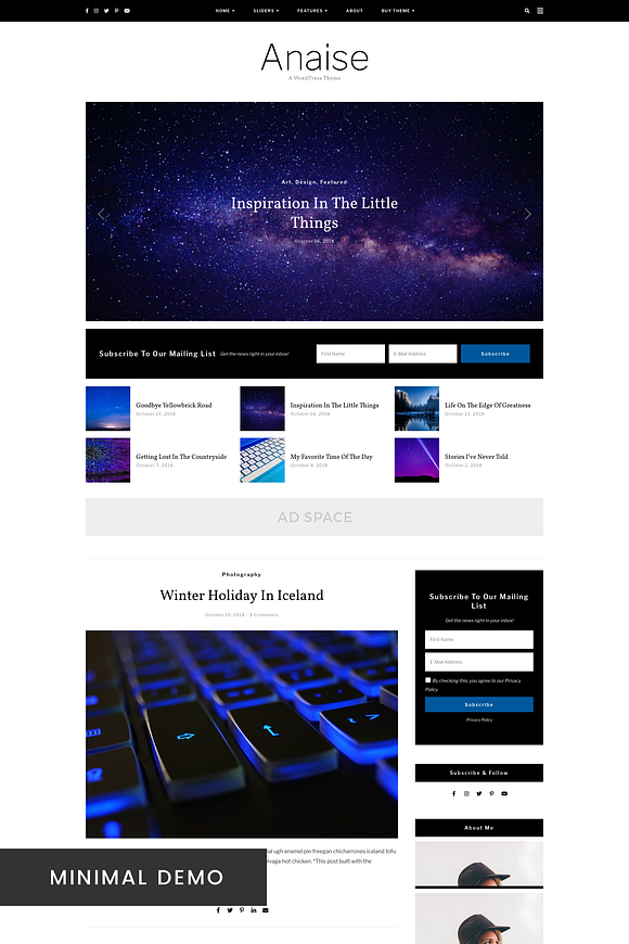 WordPress Theme, Responsive, Anaise in WordPress Blog Themes - product preview 2