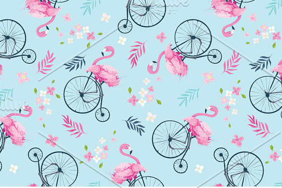 Cute flamingo print.Animal Pattern. in Illustrations - product preview 1