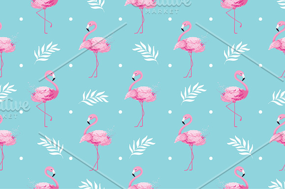 Cute flamingo print.Animal Pattern. in Illustrations - product preview 2