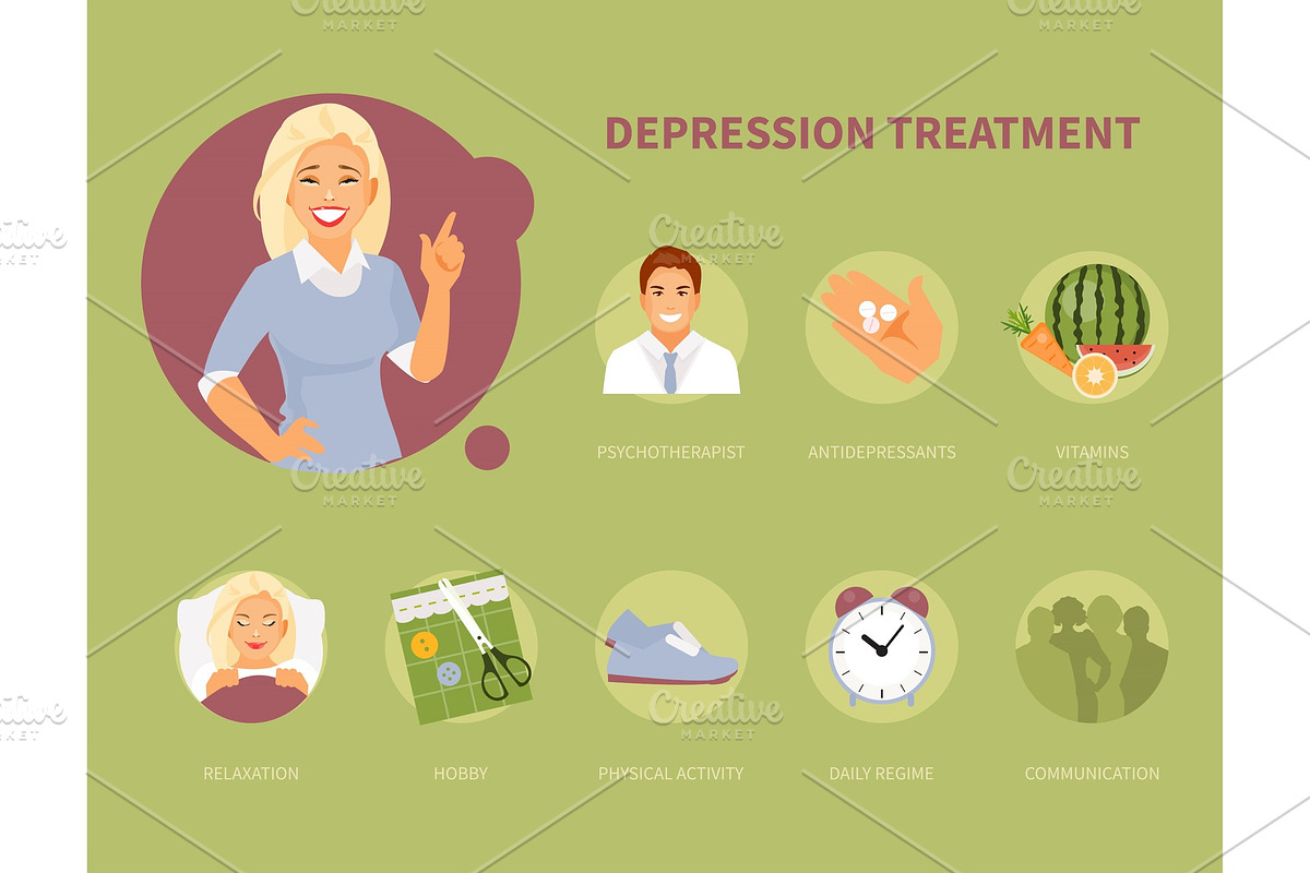 Depression treatment vector in Objects - product preview 8