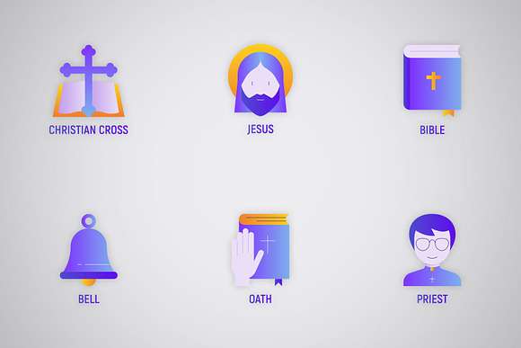 Christianity | 16 Flat Gradient Icon in Easter Icons - product preview 2