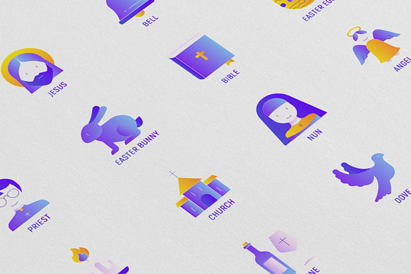 Christianity | 16 Flat Gradient Icon in Easter Icons - product preview 5
