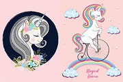 Unicorn illustration.Unicorn pattern