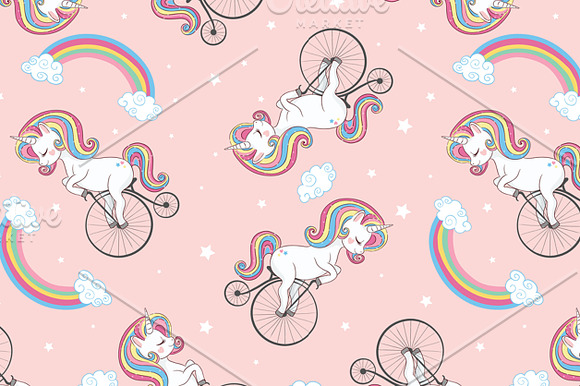 Unicorn illustration.Unicorn pattern in Illustrations - product preview 4
