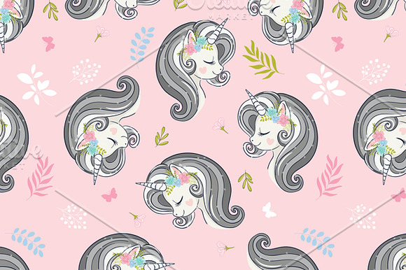 Unicorn illustration.Unicorn pattern in Illustrations - product preview 5