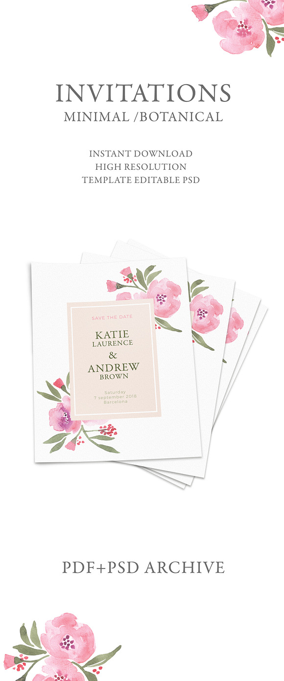 Wedding romantic invitation  in Wedding Templates - product preview 1